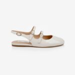 Beige Flat Slingback With Straps - Main View