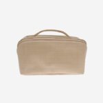 Beige Woven  Makeup Bag - Main View