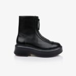 Black Cow Leather Ankle Boot - Main View