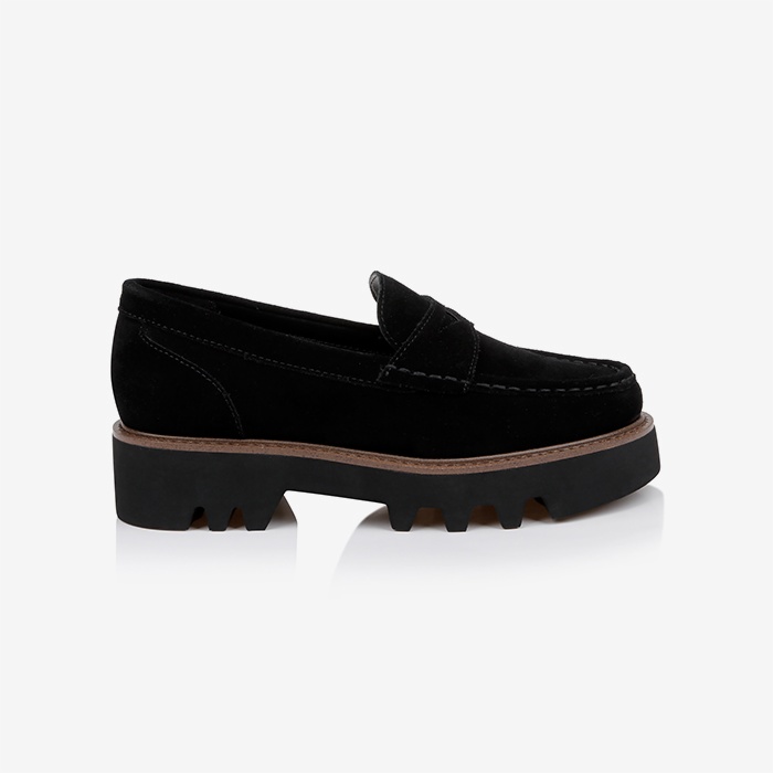 Black Cow Suede Loafer - Main View