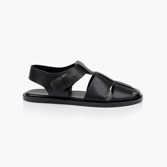 Black Crepe Sandal - Main View