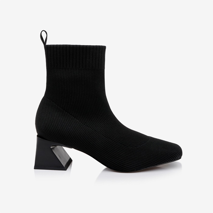 Black Flyknit Ankle Boot - Main View