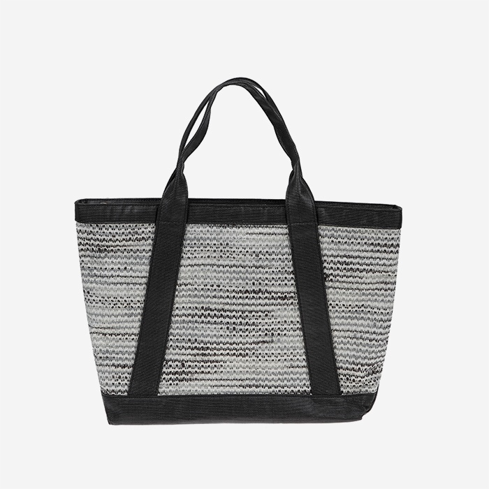 Black Grey Woven Tote - Main View