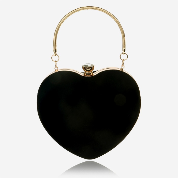 Black Heart-shaped Clutch - Main View
