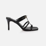 Black Kid Leather Sandal - Main View