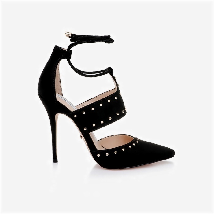 Black Microsuede Stiletto Sandal - Main View