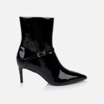 Black Patent Leather Ankle Boot - Main View