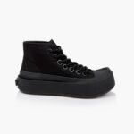 Black Sliding Toe Canvas Sneaker - Main View