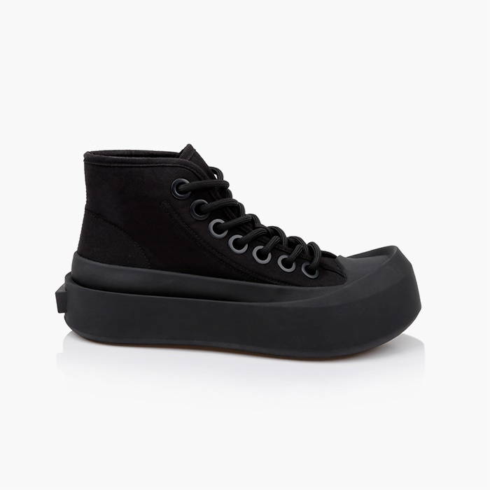 Black Sliding Toe Canvas Sneaker - Main View