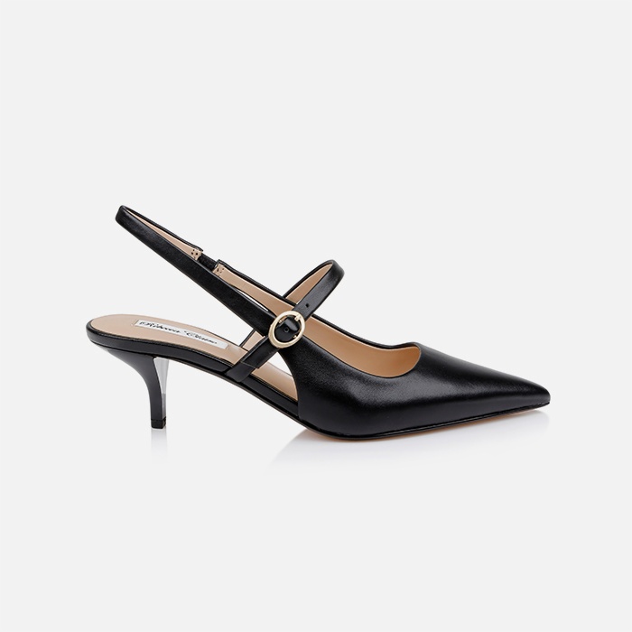 Black Smooth Leather Sandal - Main View