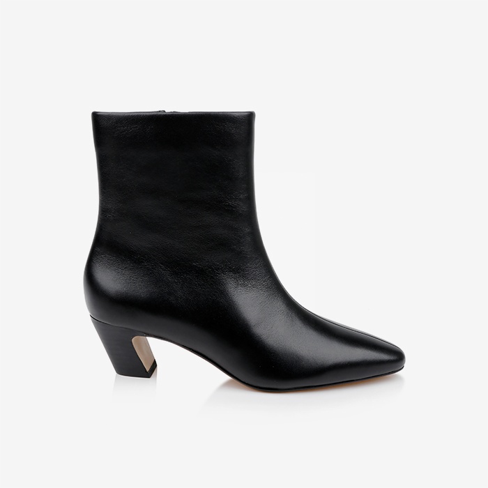 Black leather ankle boot - Main View