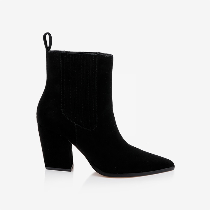 Black leather black ankle boot - Main View