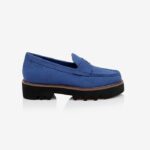 Blue Cow Suede Loafer - Main View