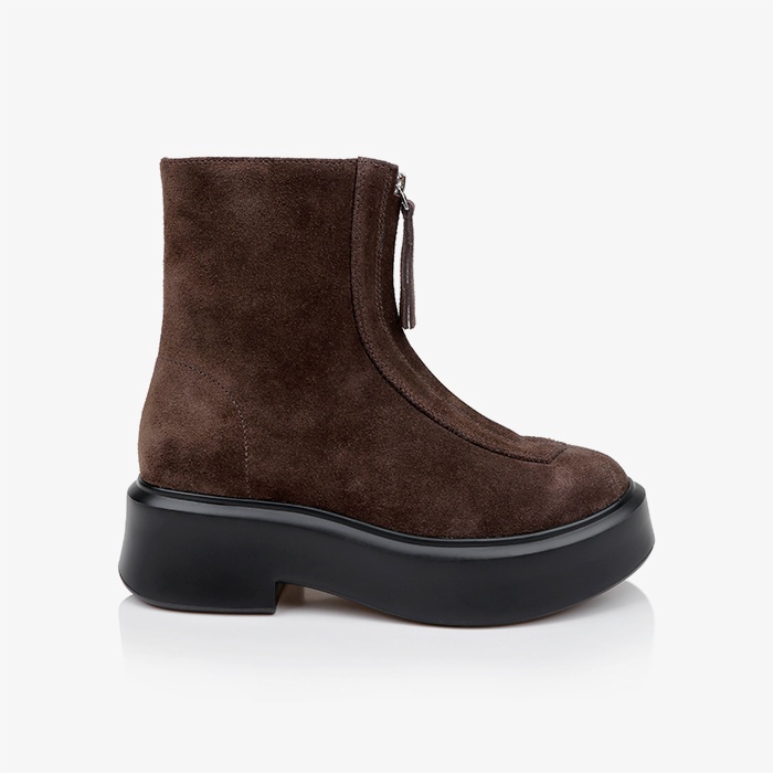 Brown Cow Suede Ankle Boot - Main View