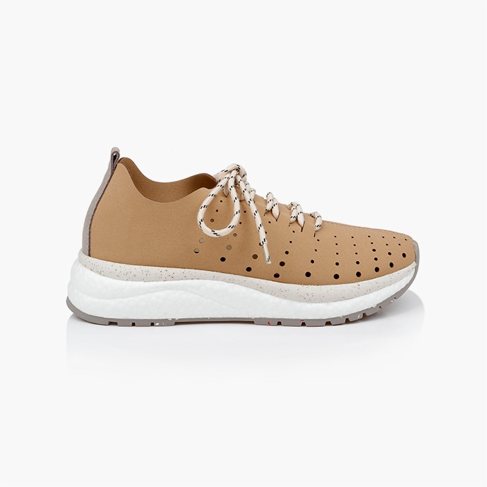 Brown Micro Suede Lace-up Sneaker - Main View