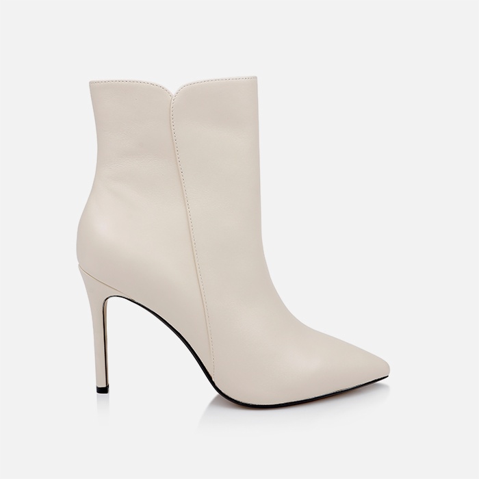 Butter Cream Kid Leather Ankle Boot - Main View