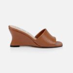 Cognac Lizard Leather Wedge Sansal - Main View