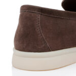Dark Brown Kid Suede Loafer - Main View