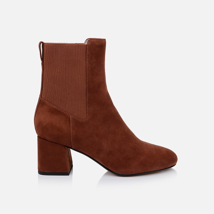 Downtown Brown Kid Suede Ankle Boot - Main View