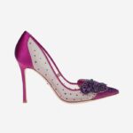 Fuchsia Satin Mesh Pump - Main View