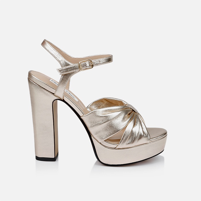 Gold Metallic Platform Sandal - Main View
