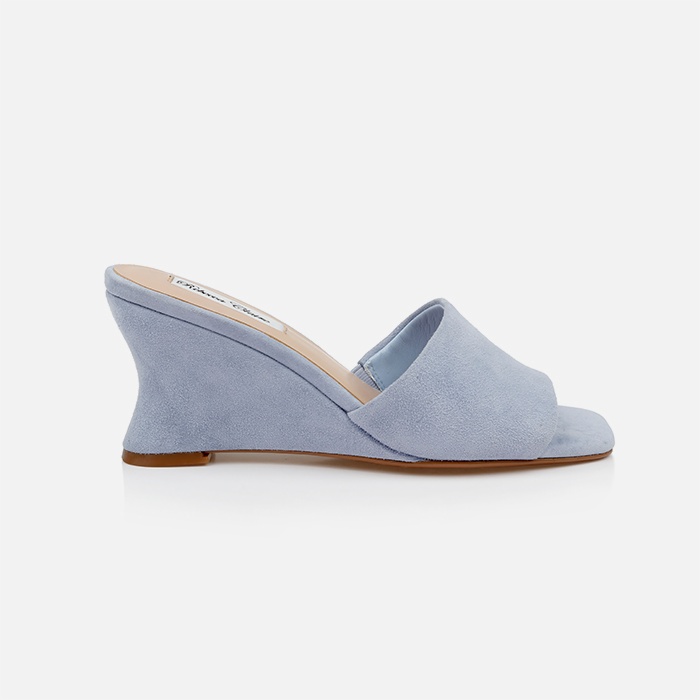 Light Blue Kid Suede Wedge Sansal - Main View