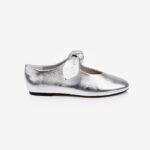Metallic Silver Flat With Bow - Main View