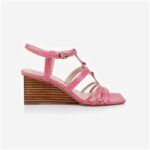Morning Glory Patent Lea Stacked Wedge Sandal - Main View