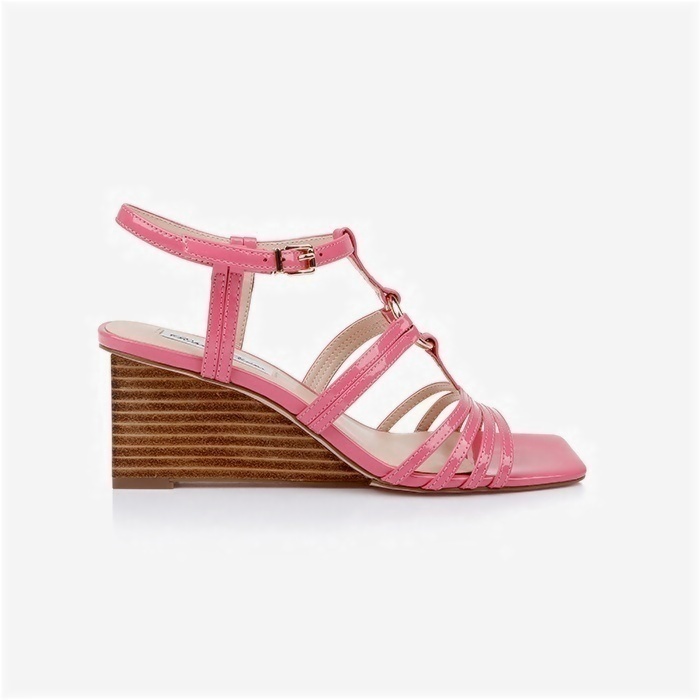 Morning Glory Patent Lea Stacked Wedge Sandal - Main View