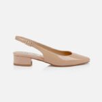 Nude Patent Kid Leather Sandal - Main View