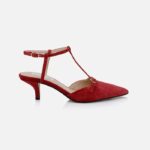 Rumba Red Kid Suede Strap Pump - Main View