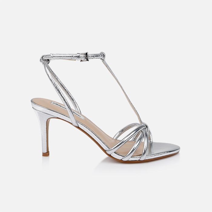 Silver Specco Lizard Synthetic Sandal - Main View