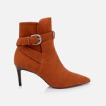 Umber Kid Suede Heel Ankle Boot - Main View