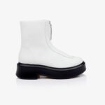 White Cow Leather Ankle Boot - Main View