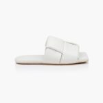 White Kid Leather Sandal - Main View