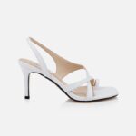 White Lizard Kid Lea Slingback Sandal - Main View