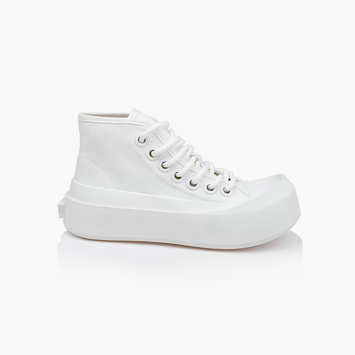 White Sliding Toe Canvas Sneaker - Main View
