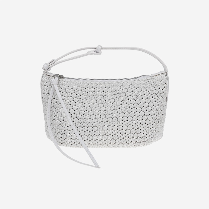 White Woven Envelope Underarm Bag - Main View