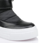 Black Cow Leather & Fabric Puff Booty - Main View