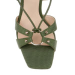 Ivy Fabric & Kid Leather Electronic Heel Sandal - Side View