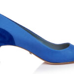 Night Fabric & Kid Suede Middle Heel Pump - Side View