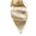 Transparent TPU & Gold PU Electronic Stiletto Heel Sandal - Side View