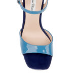 Cendre Blue Patent Leather Wedge Sandal - Back View