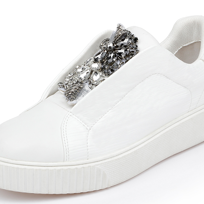 Allie White Lace Up - Side View