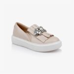 Aria Beige Slip On - Side View