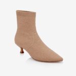 Beige Flyknit Ankle Boot - Side View