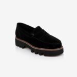 Black Cow Suede Loafer - Side View