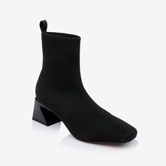 Black Flyknit Ankle Boot - Side View