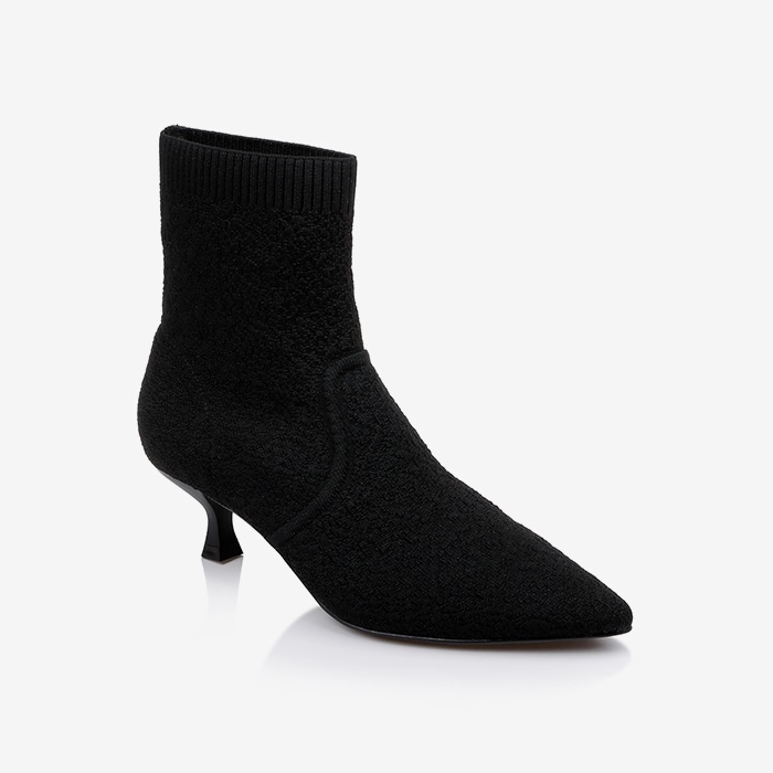Black Flyknit Ankle Boot - Side View