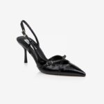Black High Heel Slingback - Side View